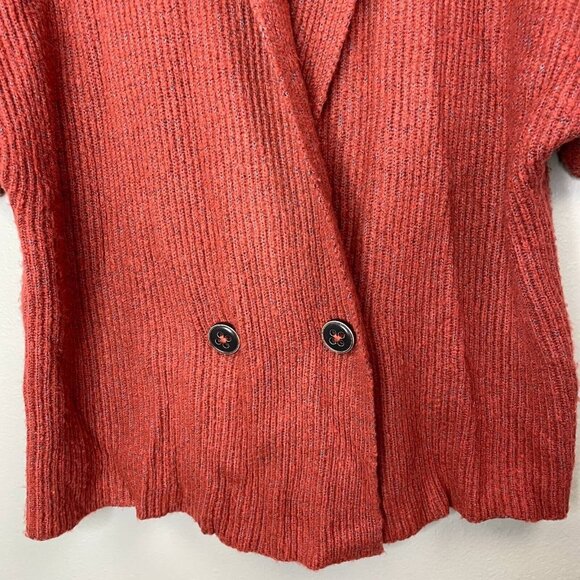 Cabi Love Carol Rosewood Cardigan Sweater Womens Small Orange Short Sleeve - Picture 5 of 9